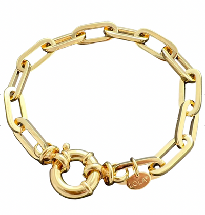 Oval Single Wrap Bracelet, Gold, 7.1mm