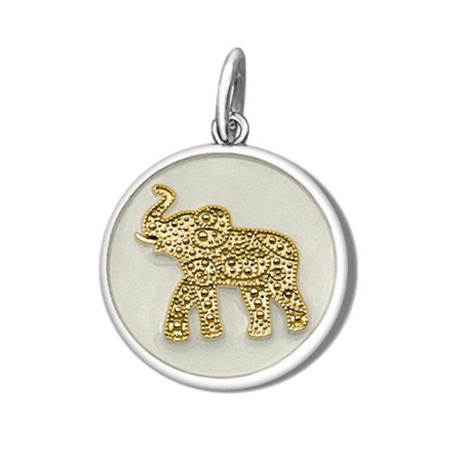 Elephant Gold Pendant, Medium, 27mm