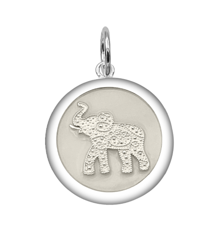 Elephant Silver Pendant, Small, 19mm