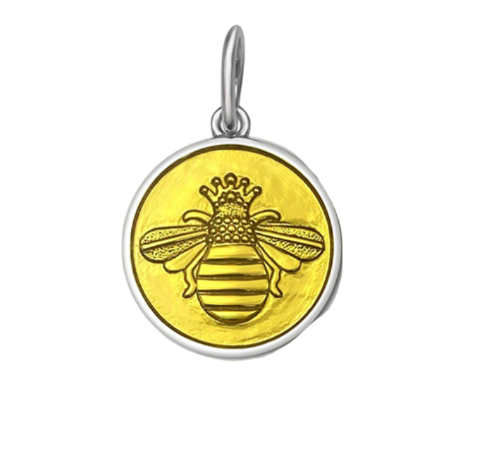 Bee Pendant, Gold Center Vermeil, Small, 19mm