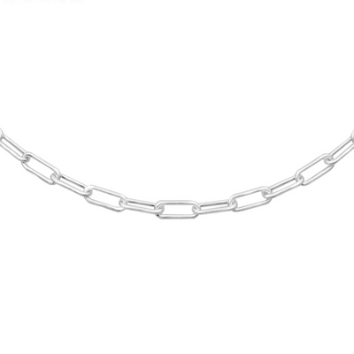 Oval Chain 3.5mm 18", Silver