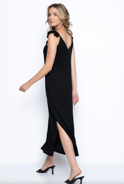 Josie Ruffle Sleeve Maxi Dress, Black