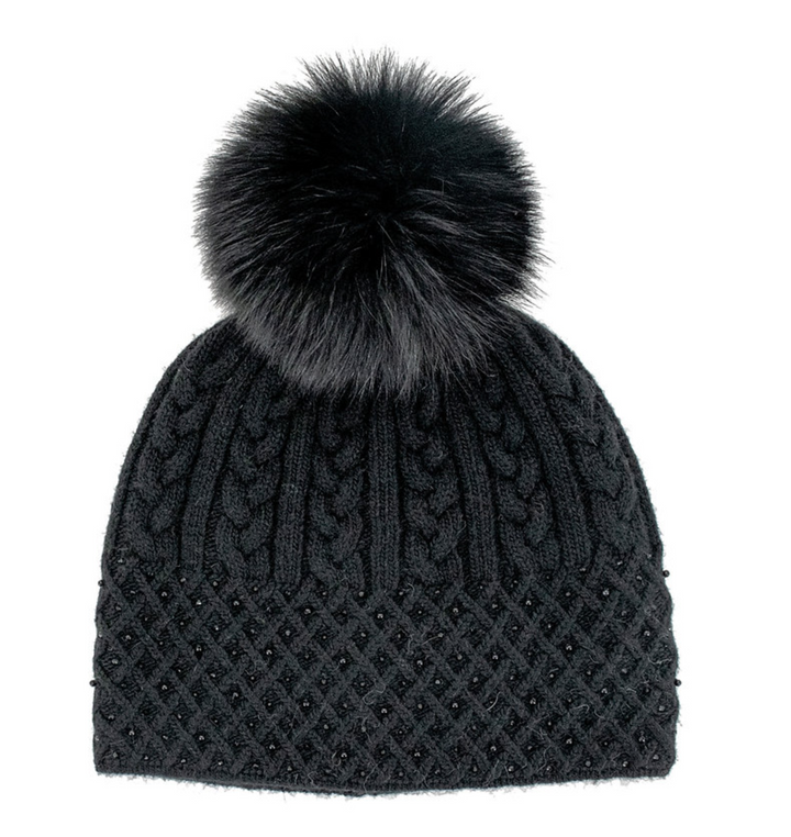 Snowflake Sparkle Pom Pom Hat