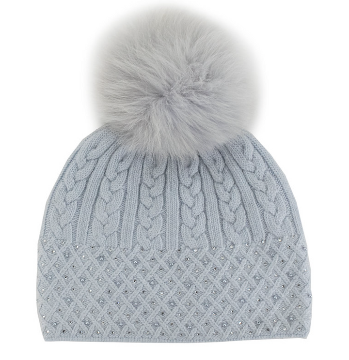 Snowflake Sparkle Pom Pom Hat