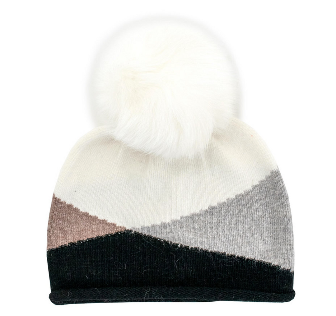 Zig Zag Pom Pom Hat