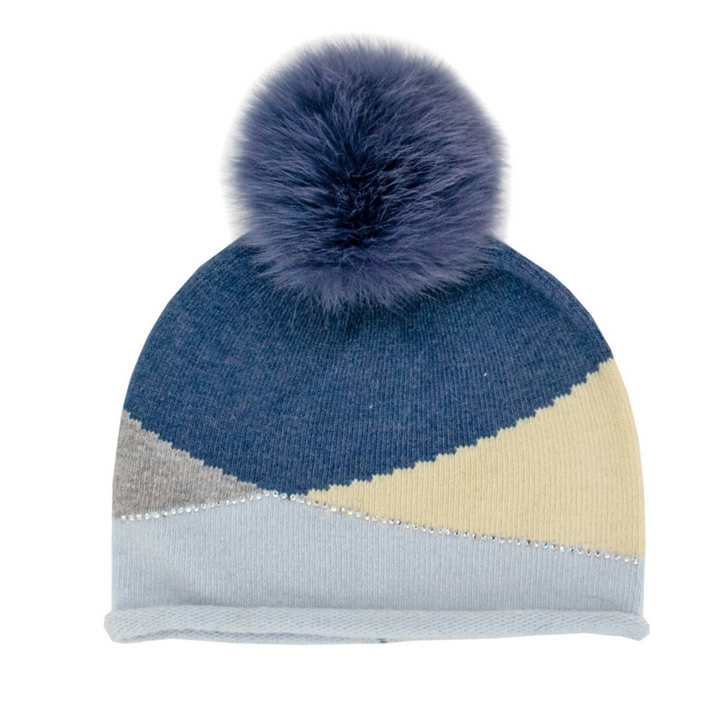 Zig Zag Pom Pom Hat