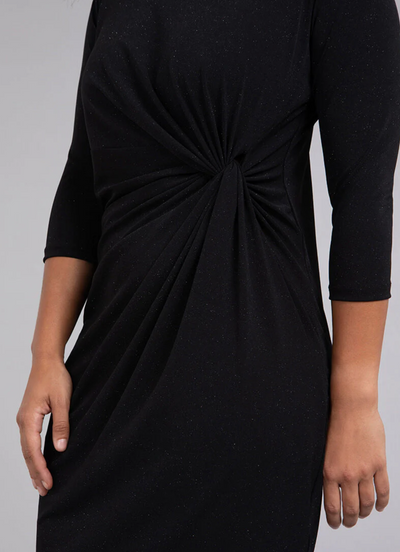 Side Twist Dress, Black