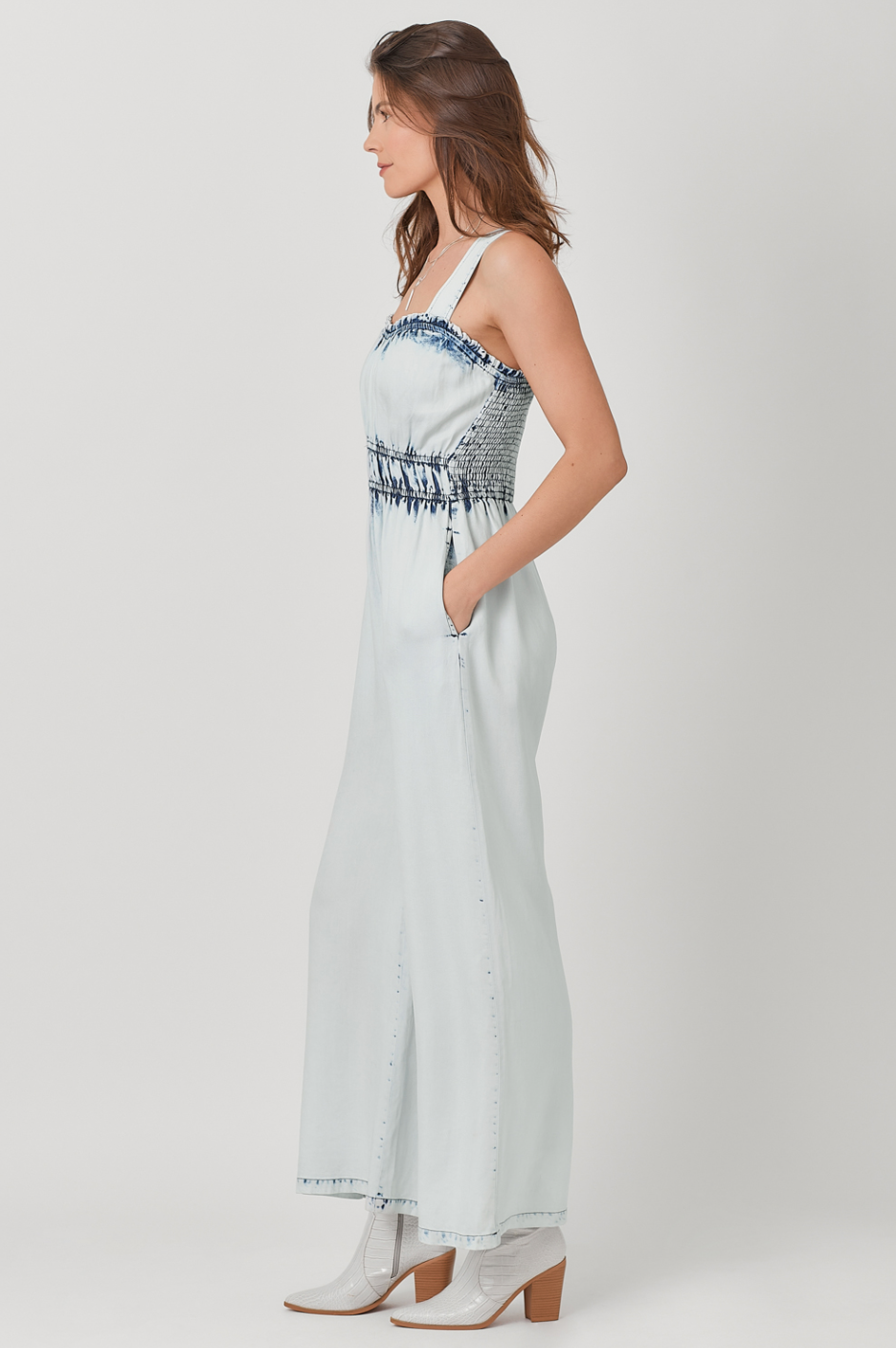 Willa Washed Tencel Jumpsuit, Ice Blue