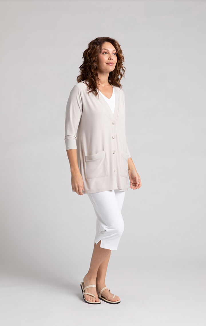 Classic Button Cardigan, Cashew