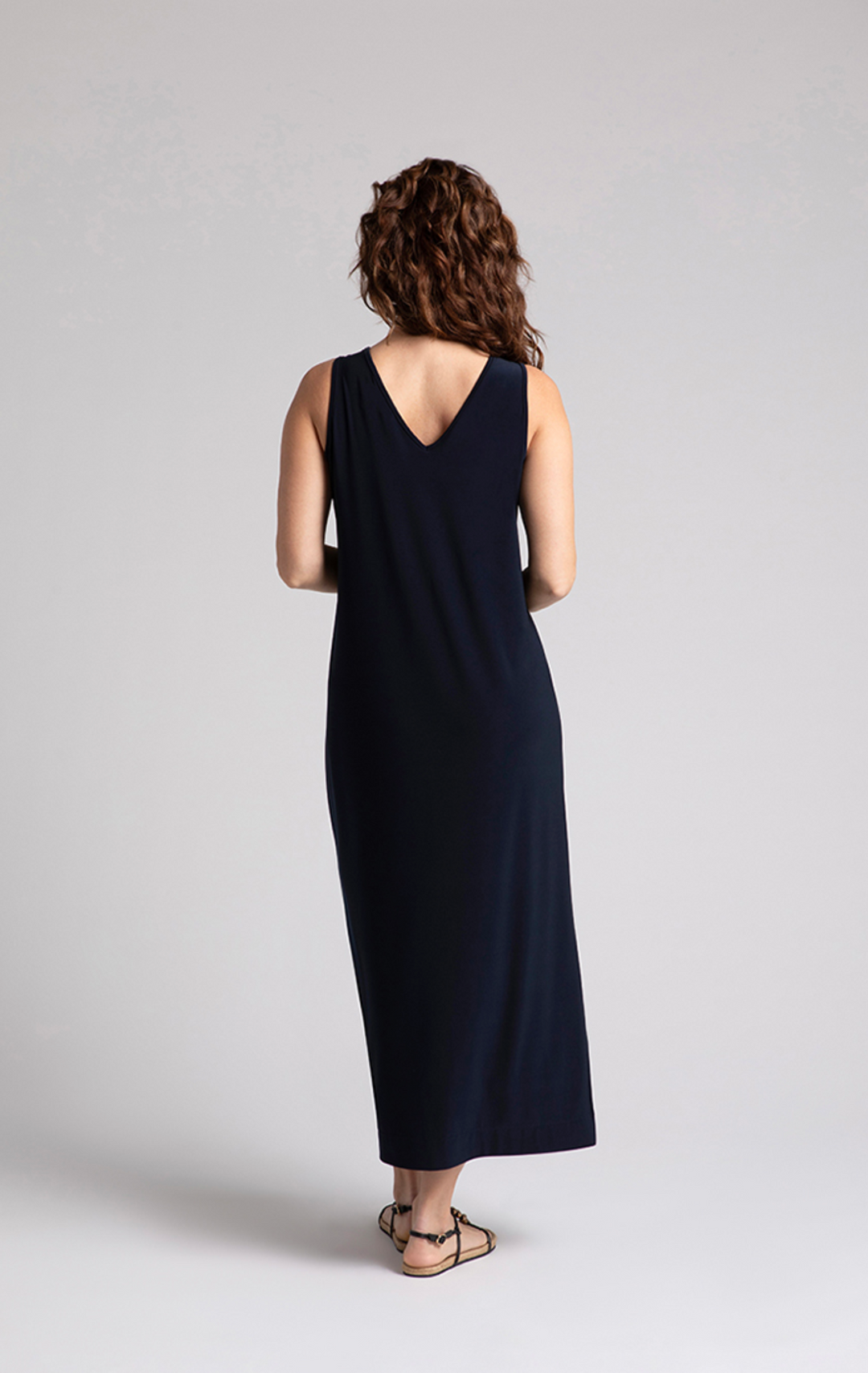 Reversible Slit Tank Dress, Navy