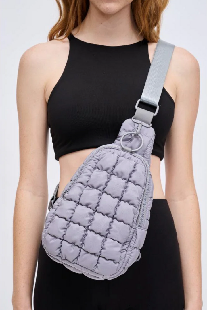 Puffy Perfection Sling Bag, Grey