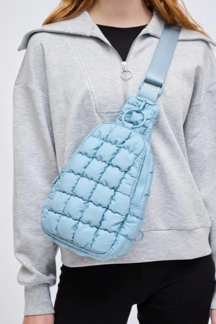 Puffy Perfection Sling Bag, Sky