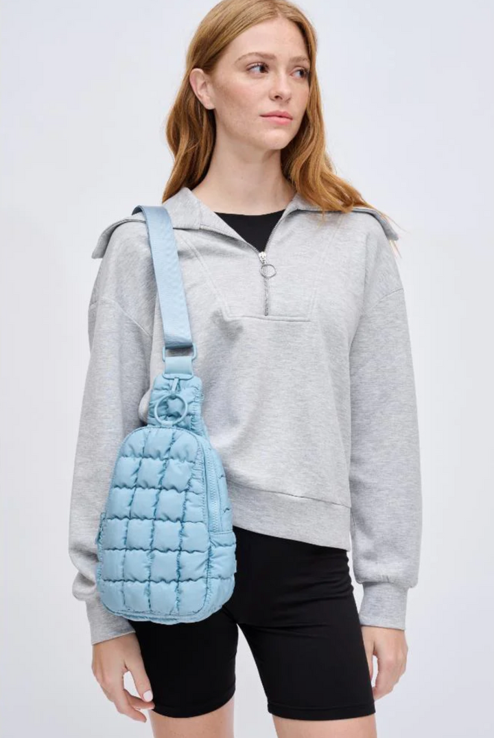 Puffy Perfection Sling Bag, Sky