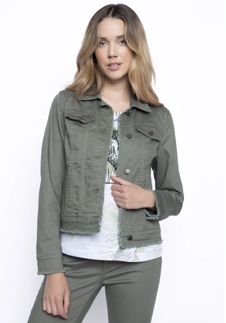 Girl on the Town Denim Jacket, Artichoke