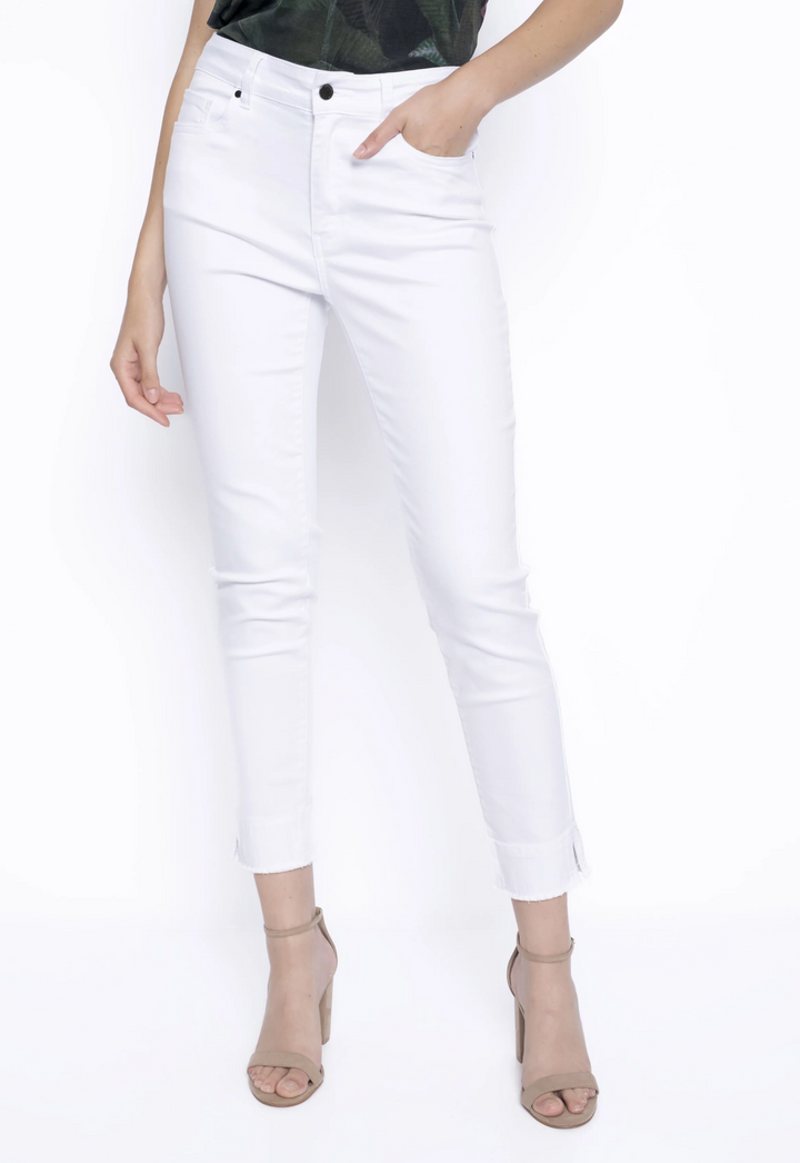 Date Night Frayed Denim Jean, White