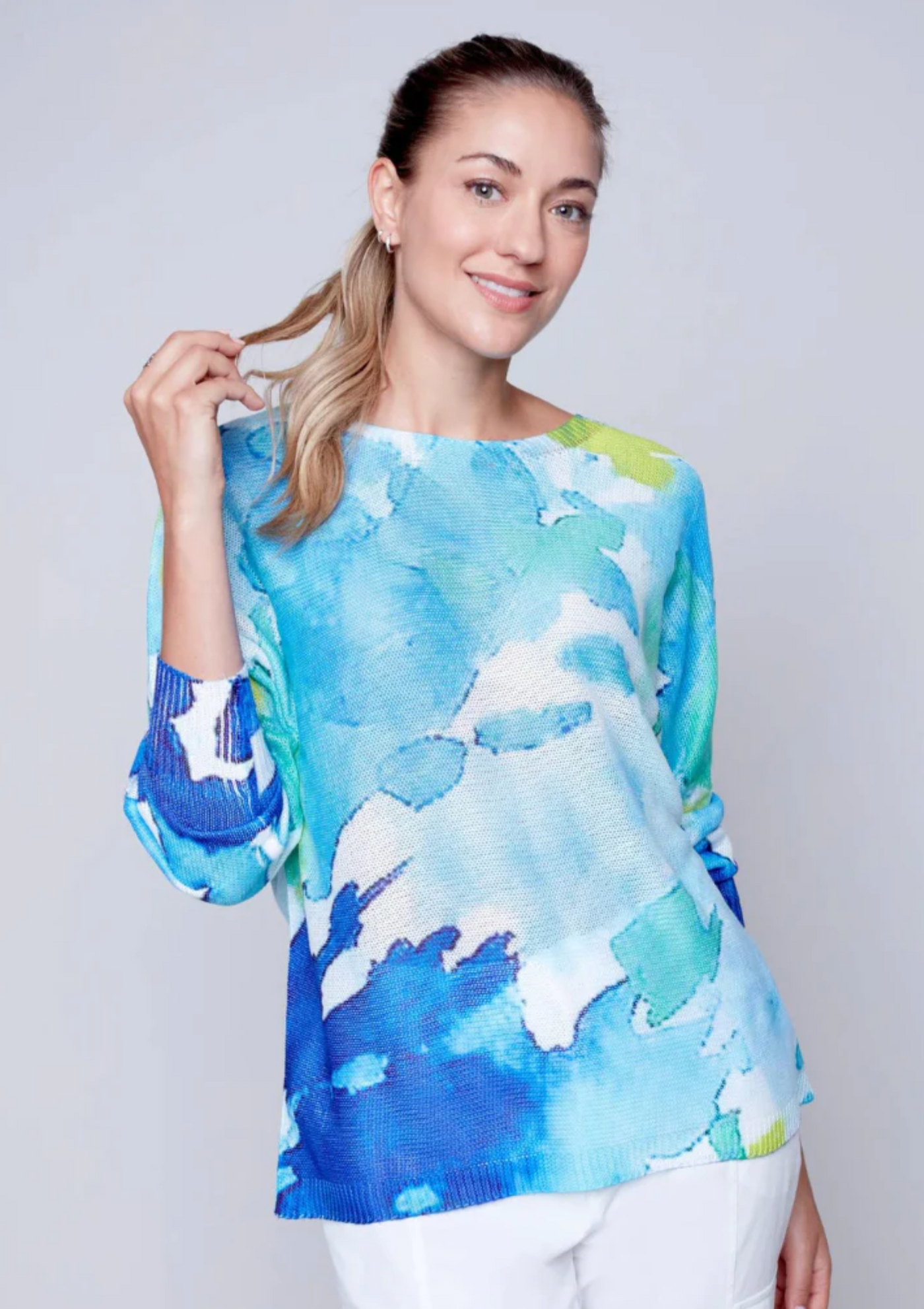 Watercolor Wave Knit Top