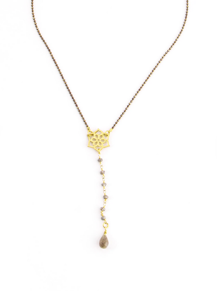 Lotus Drop Y Necklace