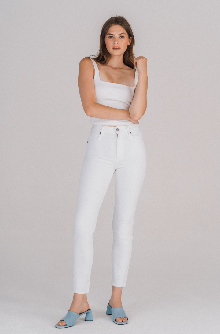 Morgan High Rise Straight Jean, White