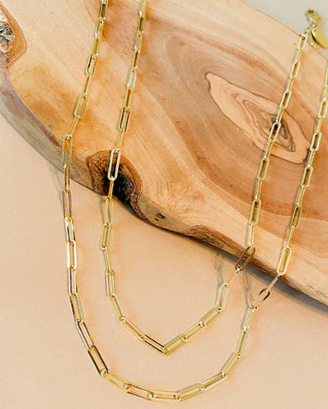 Double Paperclip Chain Necklace