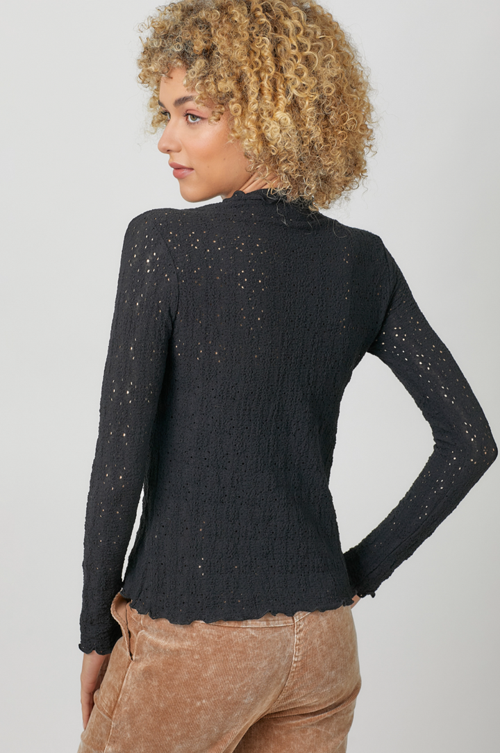 Layla Lettuce Edge Mock Neck