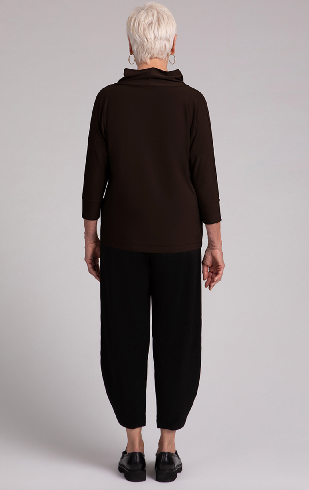 Slouch Sweatshirt 3/4 Sleeve, Chocolate