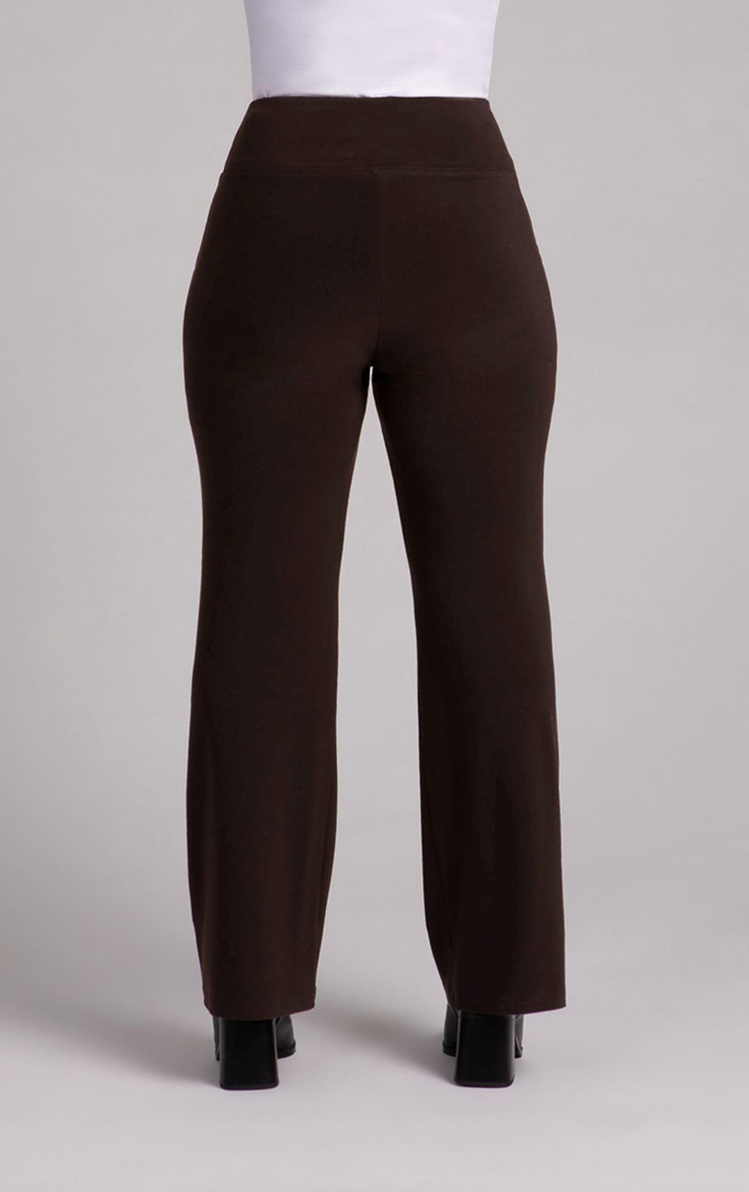 Straight Leg Pant with Yoke, Chocolate