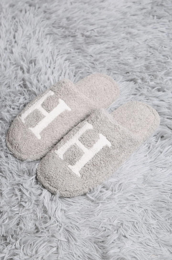 Luxe 'H' Embroidered Slipper