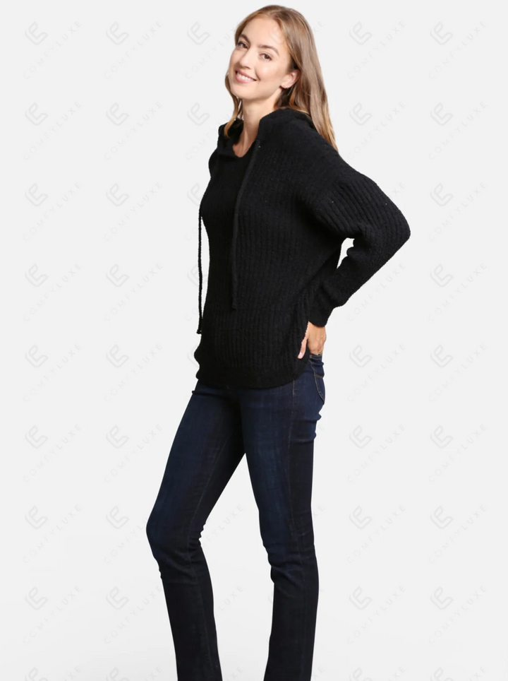 Lounge Luxe Ribbed Sweater W/ Hood