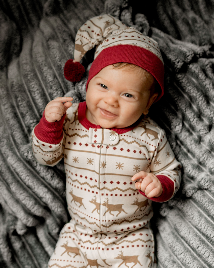 Baby Zipper Footie PJs, Fair Isle Rudolph