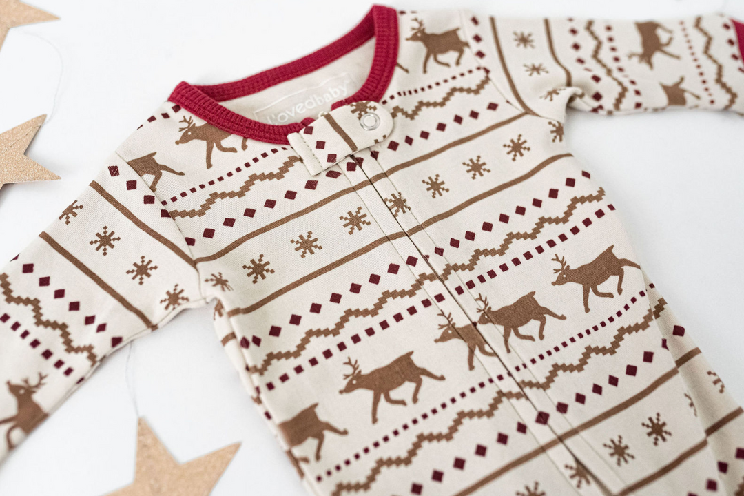 Baby Zipper Footie PJs, Fair Isle Rudolph