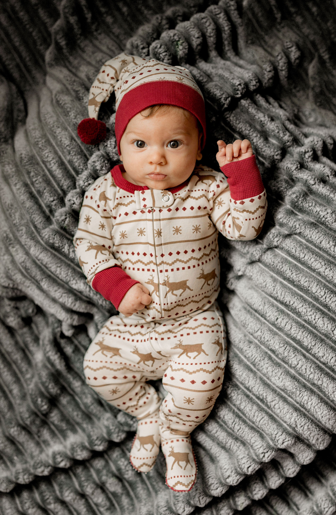 Baby Zipper Footie PJs, Fair Isle Rudolph