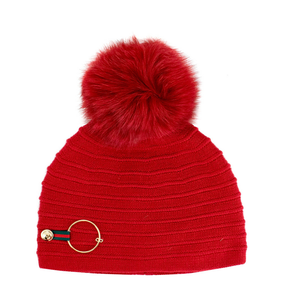 Gucci Pom Pom Hat Red HTAN84 Mitchie s Matchings