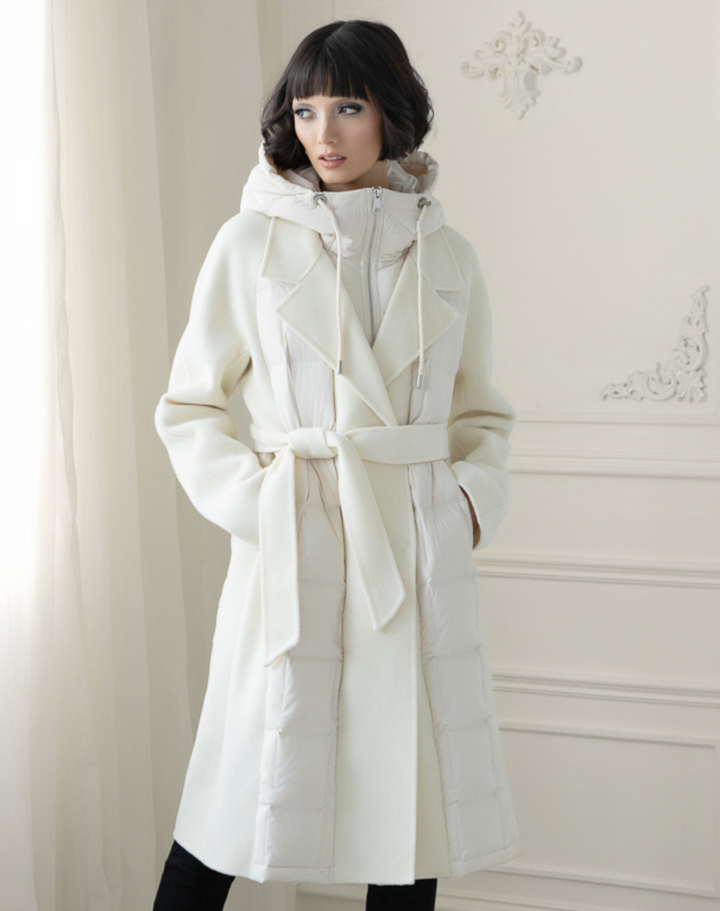Ecru Wool Down Coat