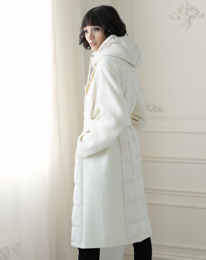 Ecru Wool Down Coat