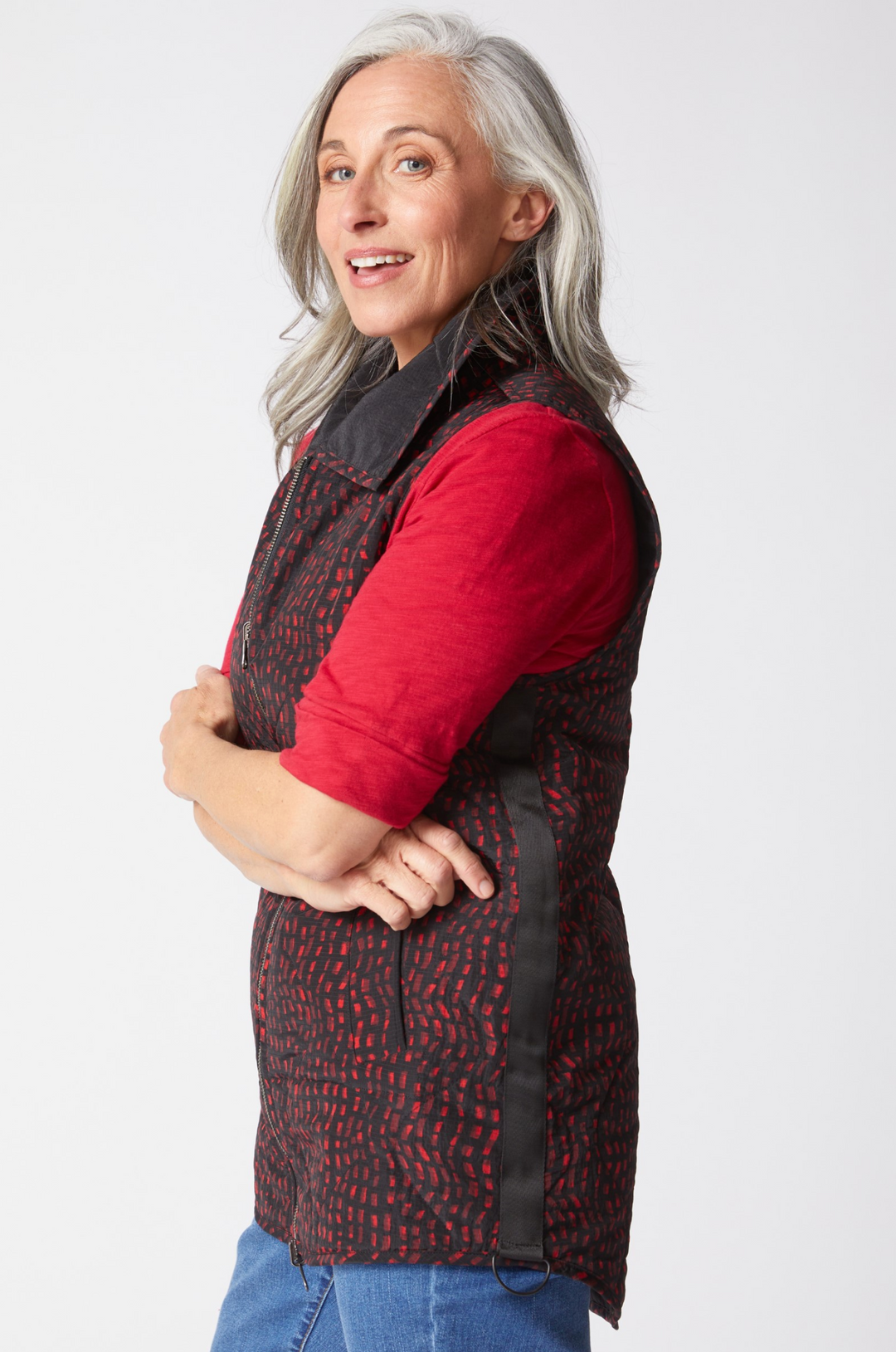 Reversible Mosaic Quilted Puffer Vest, Final Sale