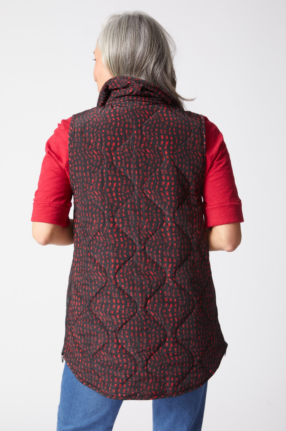 Reversible Mosaic Quilted Puffer Vest, Final Sale