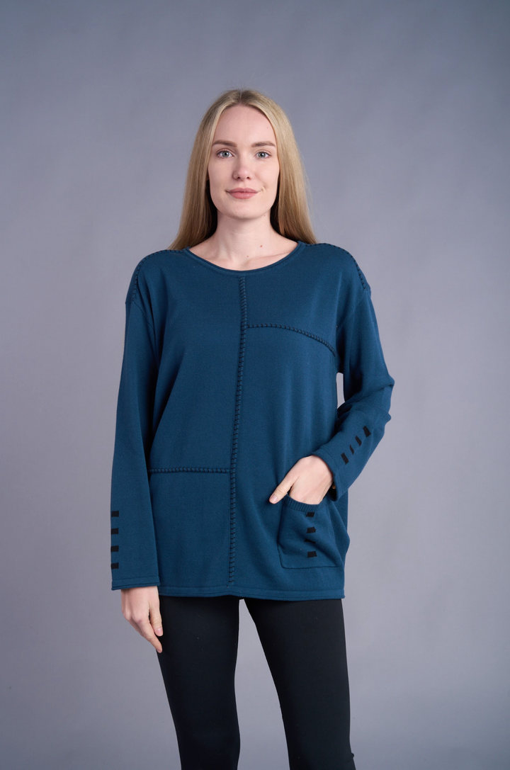 All Stitched Up Pocket Sweater
