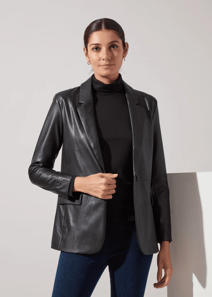 Versatile Vegan Leather Blazer