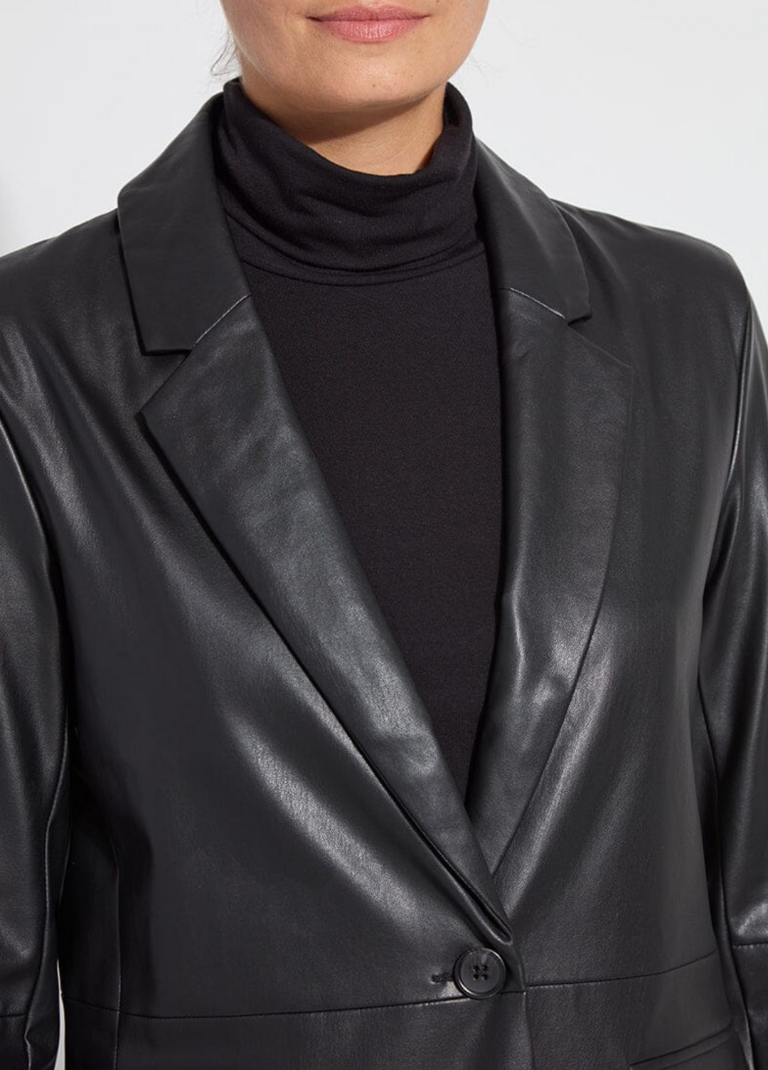 Versatile Vegan Leather Blazer