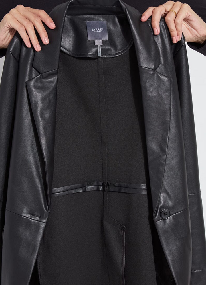 Versatile Vegan Leather Blazer