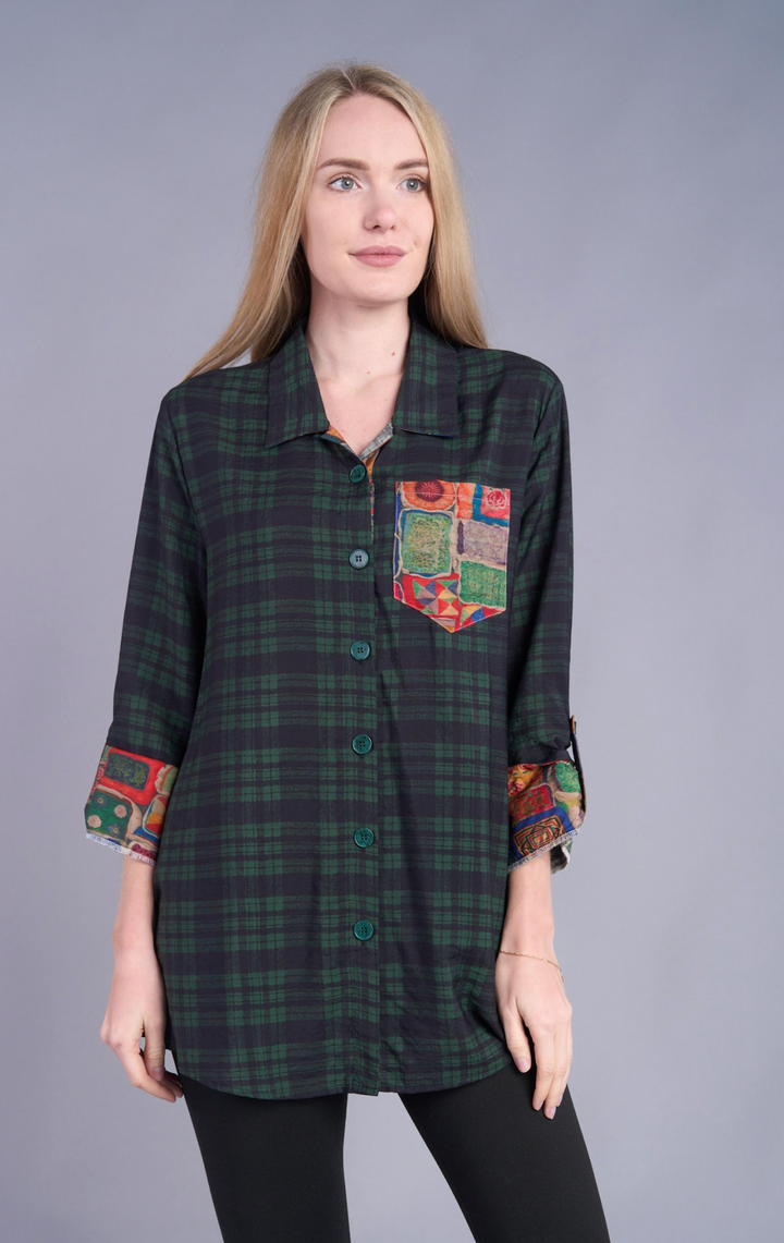 Patch Things Up Checkered Shirt