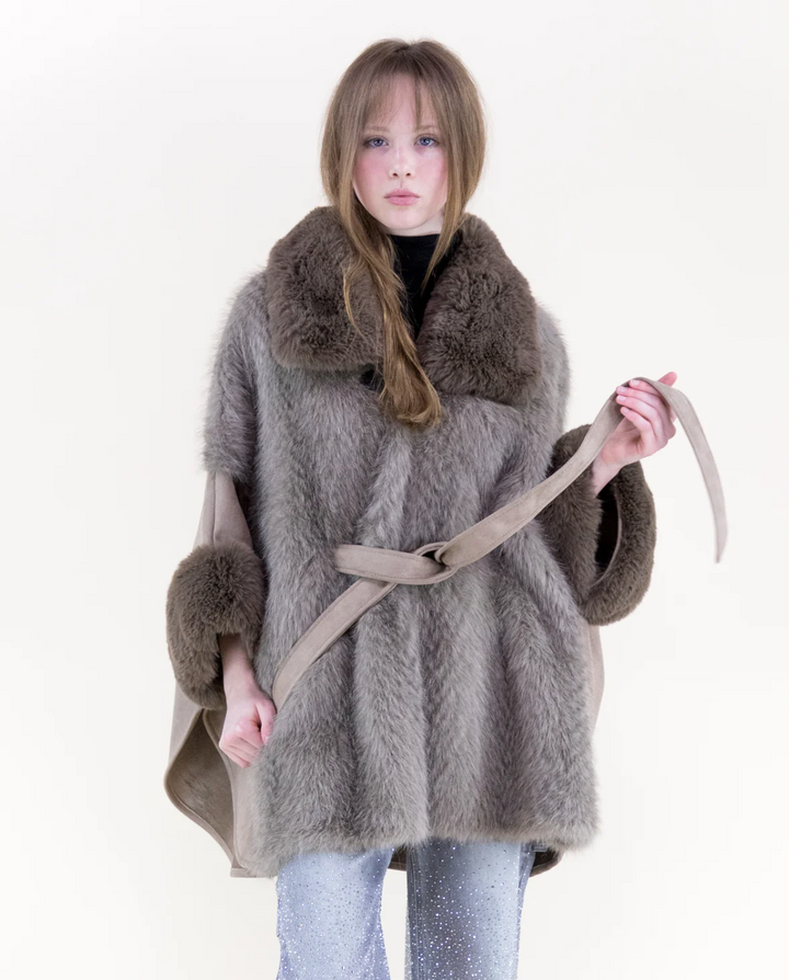 Aurora Herringbone Fur Wrap