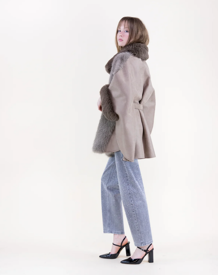 Aurora Herringbone Fur Wrap