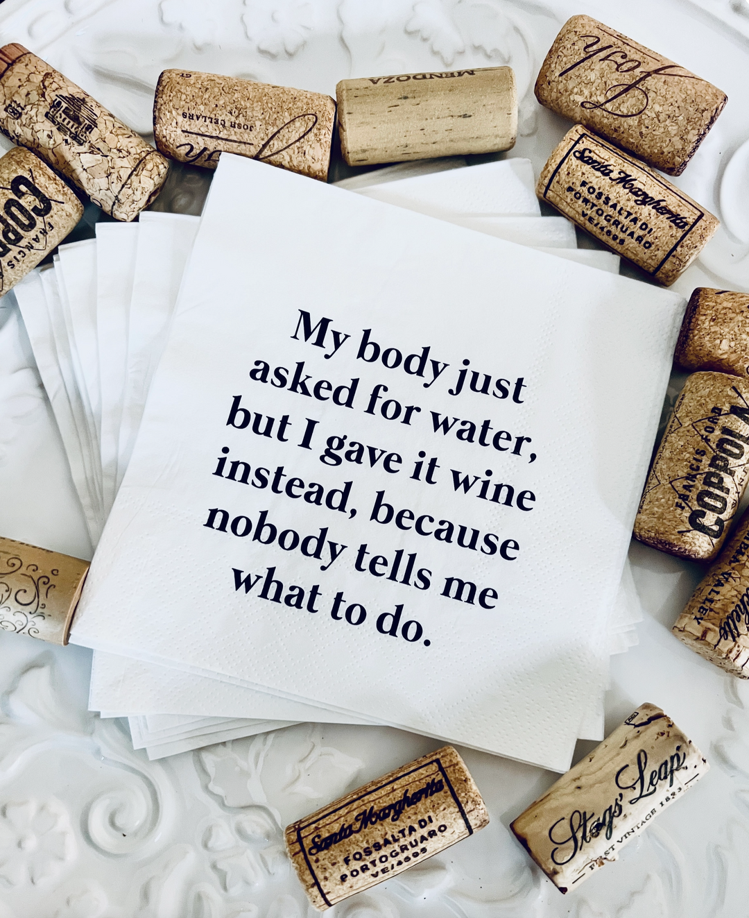 My Body Asked For Water Cocktail Napkins
