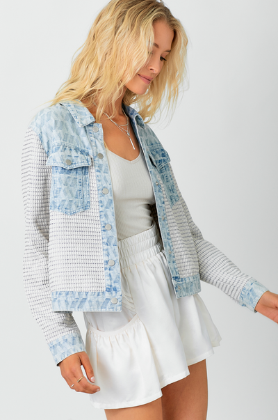 Girl on the Town Mix Denim Jacket
