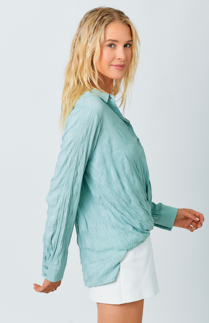 Surplice Button Down Blouse