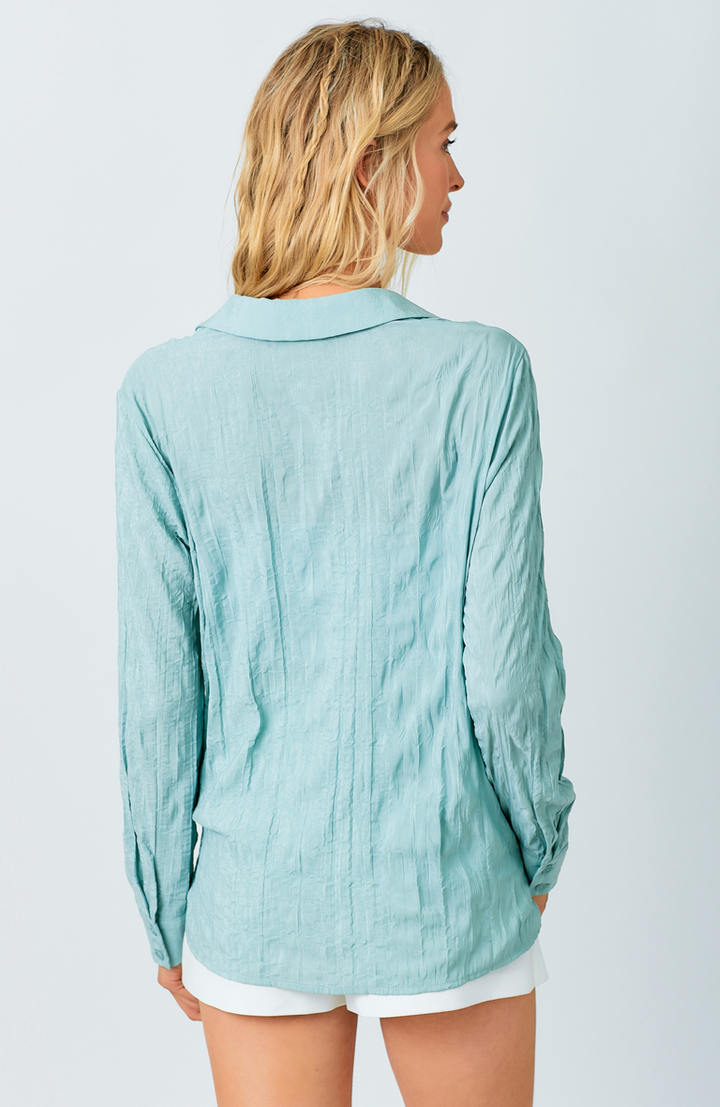 Surplice Button Down Blouse