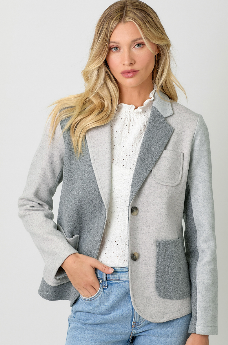 Grey color blazer clearance