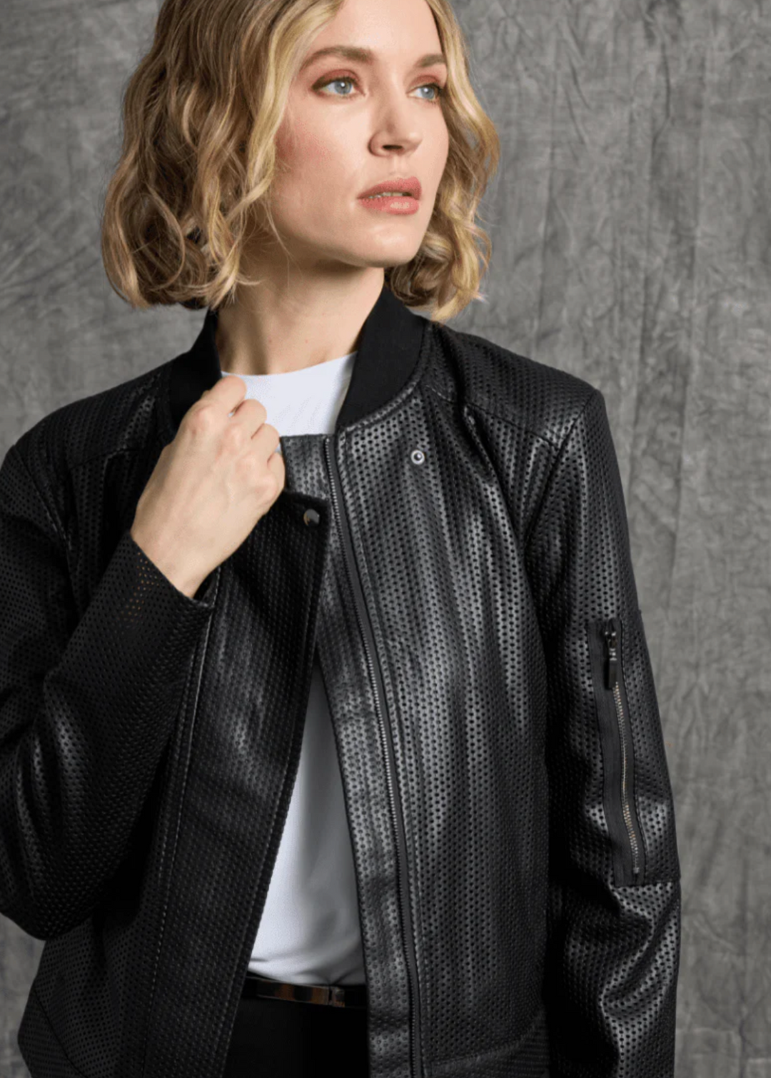 Gaia Moto Perforated Vegan Leather Jacket