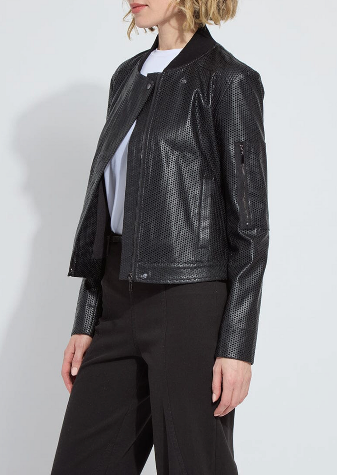 Gaia Moto Perforated Vegan Leather Jacket